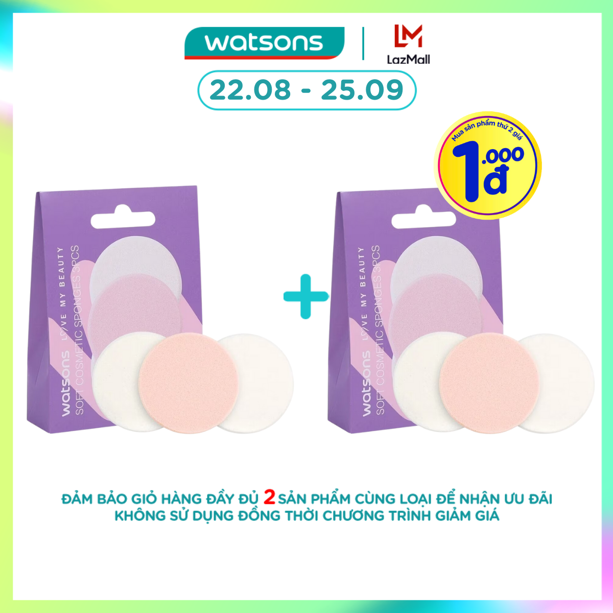 Mút Trang Điểm Watsons Mềm 3 Miếng
