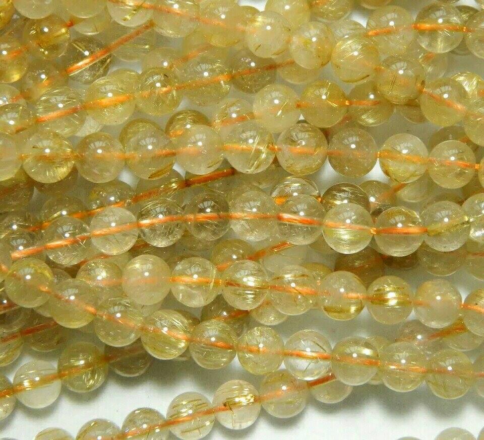 [HCM]Xưởng Đá Tự Nhiên G.F.H - Vòng tay đá Thạch Anh Tóc  vàng 100% đá tự nhiên ( tên quốc tế Golden Rutilated Quartz )