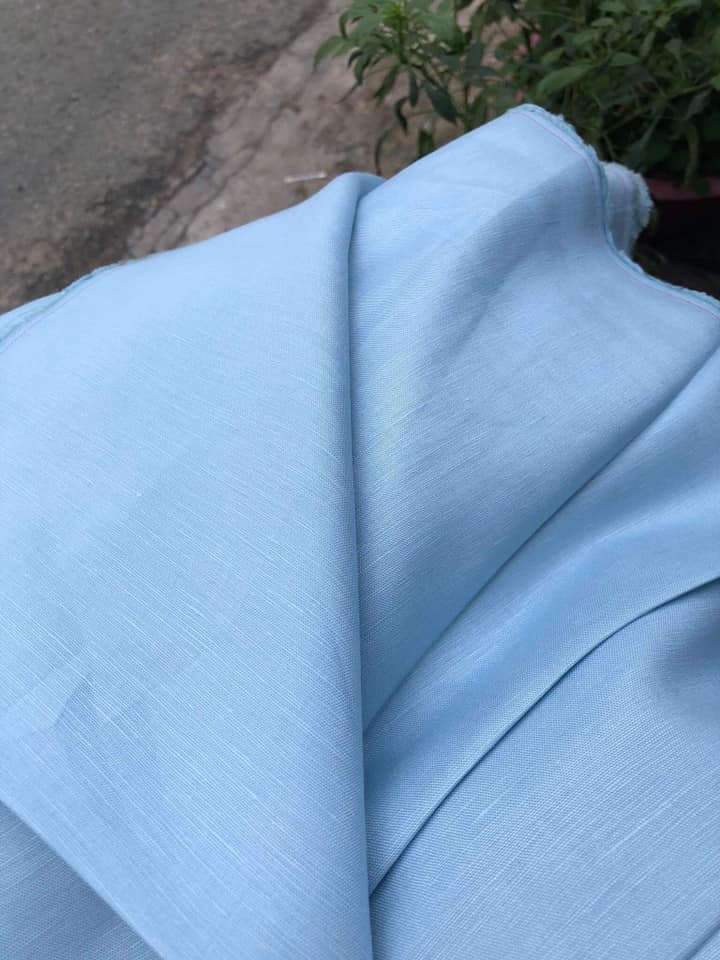 Vải linen ướt sky blue