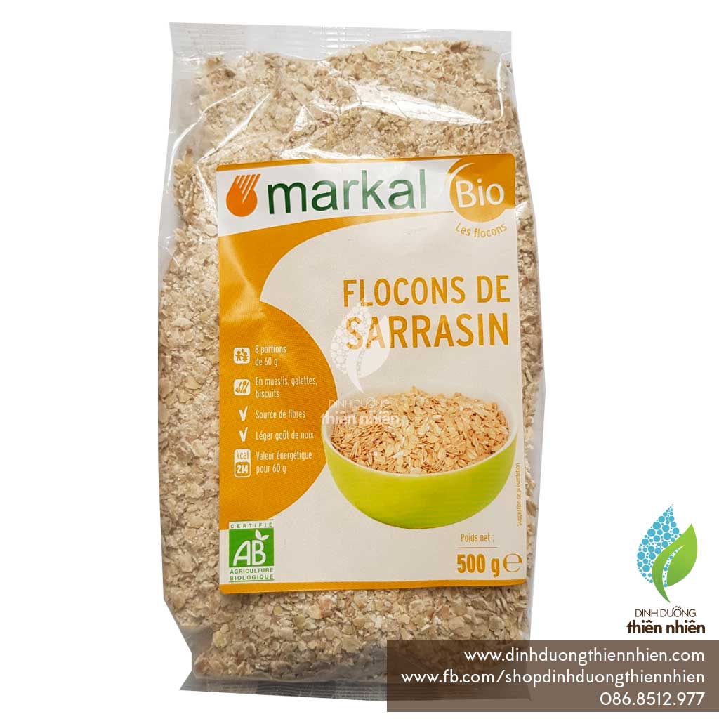 Kiều Mạch Hữu Cơ Cán Dẹt Markal Organic Buckwheat, 500g