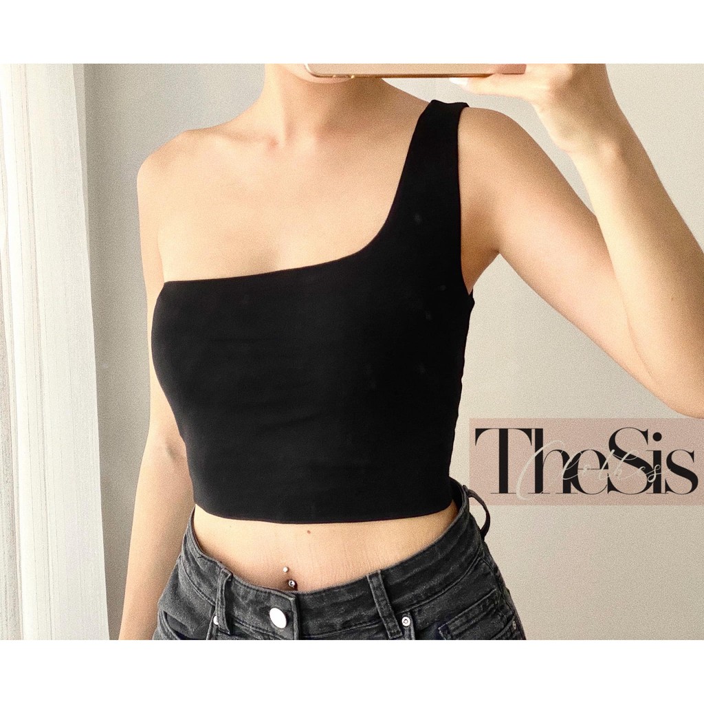 Áo Lệch Vai - áo cotton croptop THESIS
