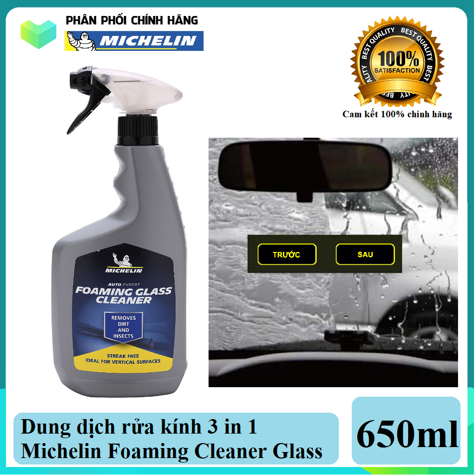 Dung dịch vệ sinh gương Michelin Foaming Glass Cleaner 31395 - 650ml