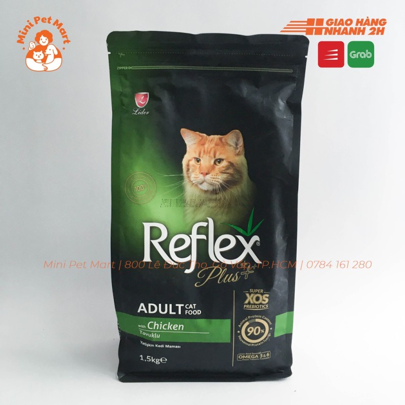 Thức ăn hạt cho mèo trưởng thành REFLEX PLUS 1,5kg - Vị thịt gà