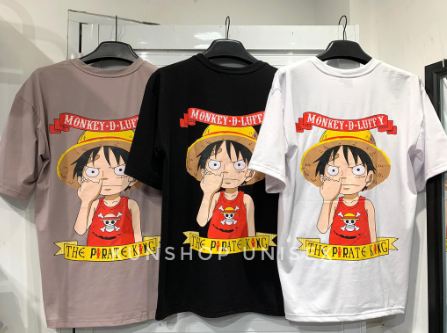 Áo THUN LUFFY MŨ RƠM - MŨ RƠM - TƯỜNG VI UNISEX