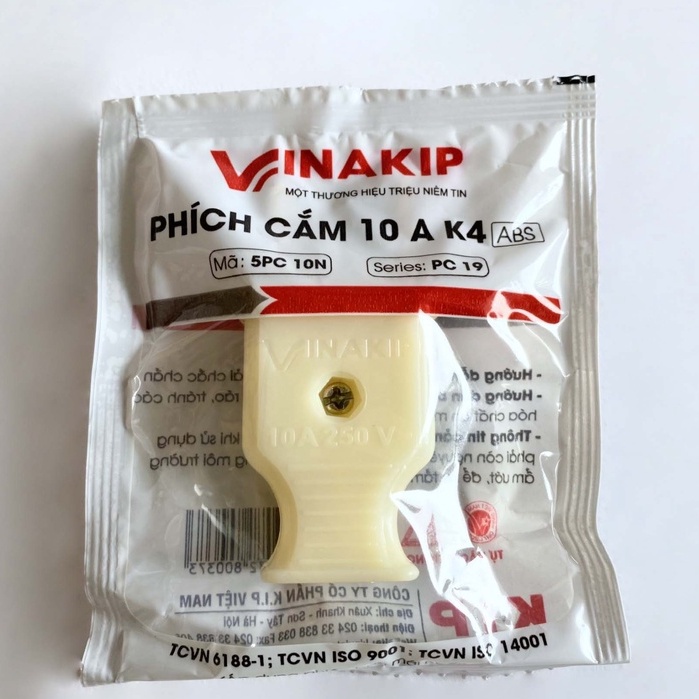 Phích cắm điện, Phích cắm điện vinakip 10A (Chân tròn)