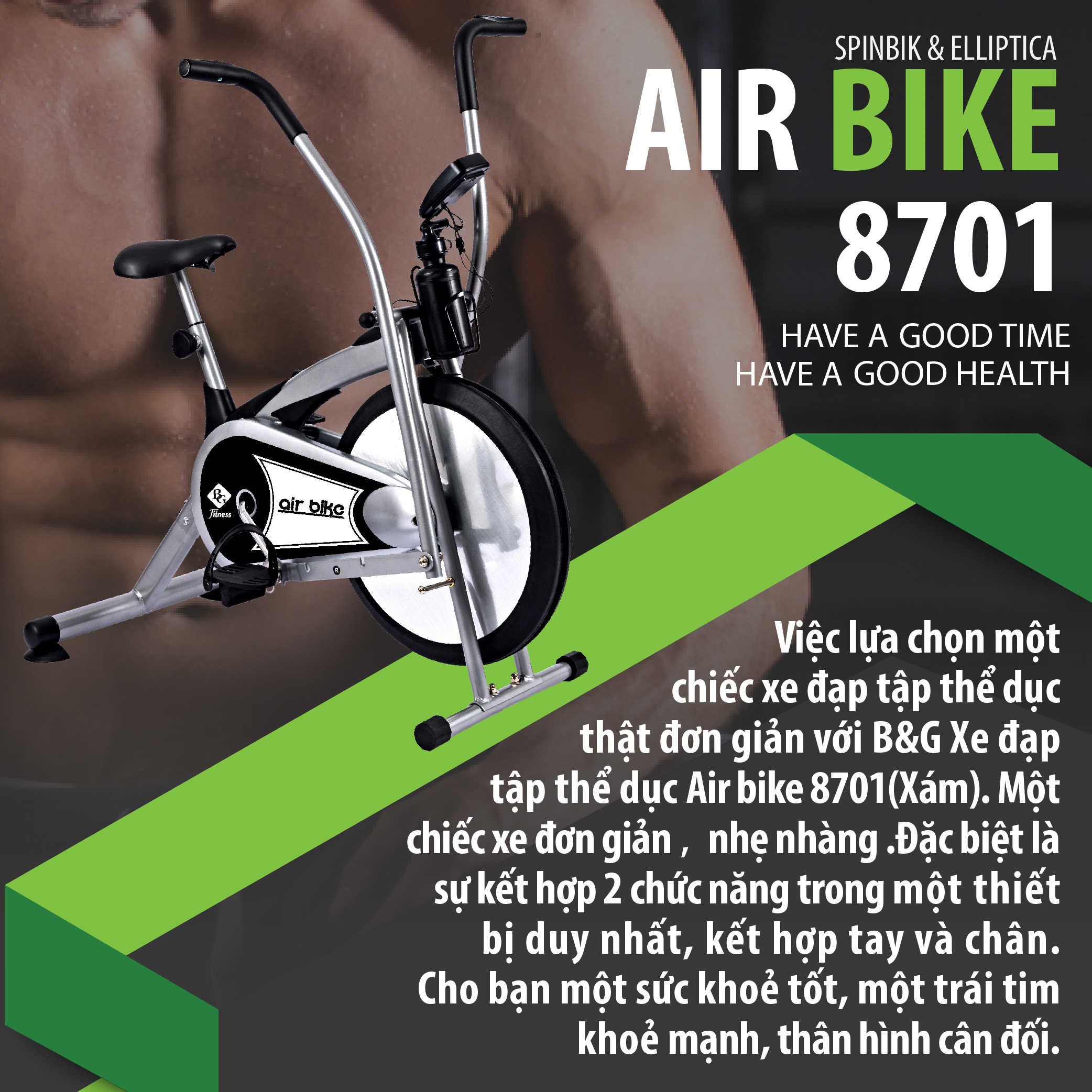 [HCM]Xe đạp tập thể dục air bike (BG)