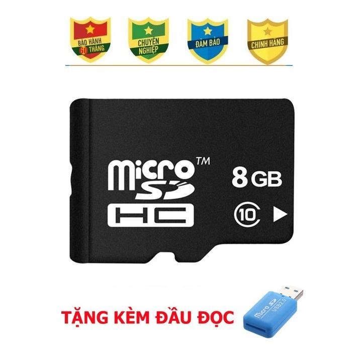 Thẻ nhớ 8g class 10 micro sdhc tốc độ cao - thẻ nhớ chuyên dụng điện thoại, thẻ game bảo hành 1 đổi 1