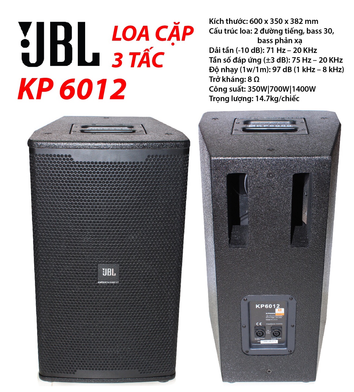 [HCM][Trả góp 0%]Loa cặp JBL KP 6012