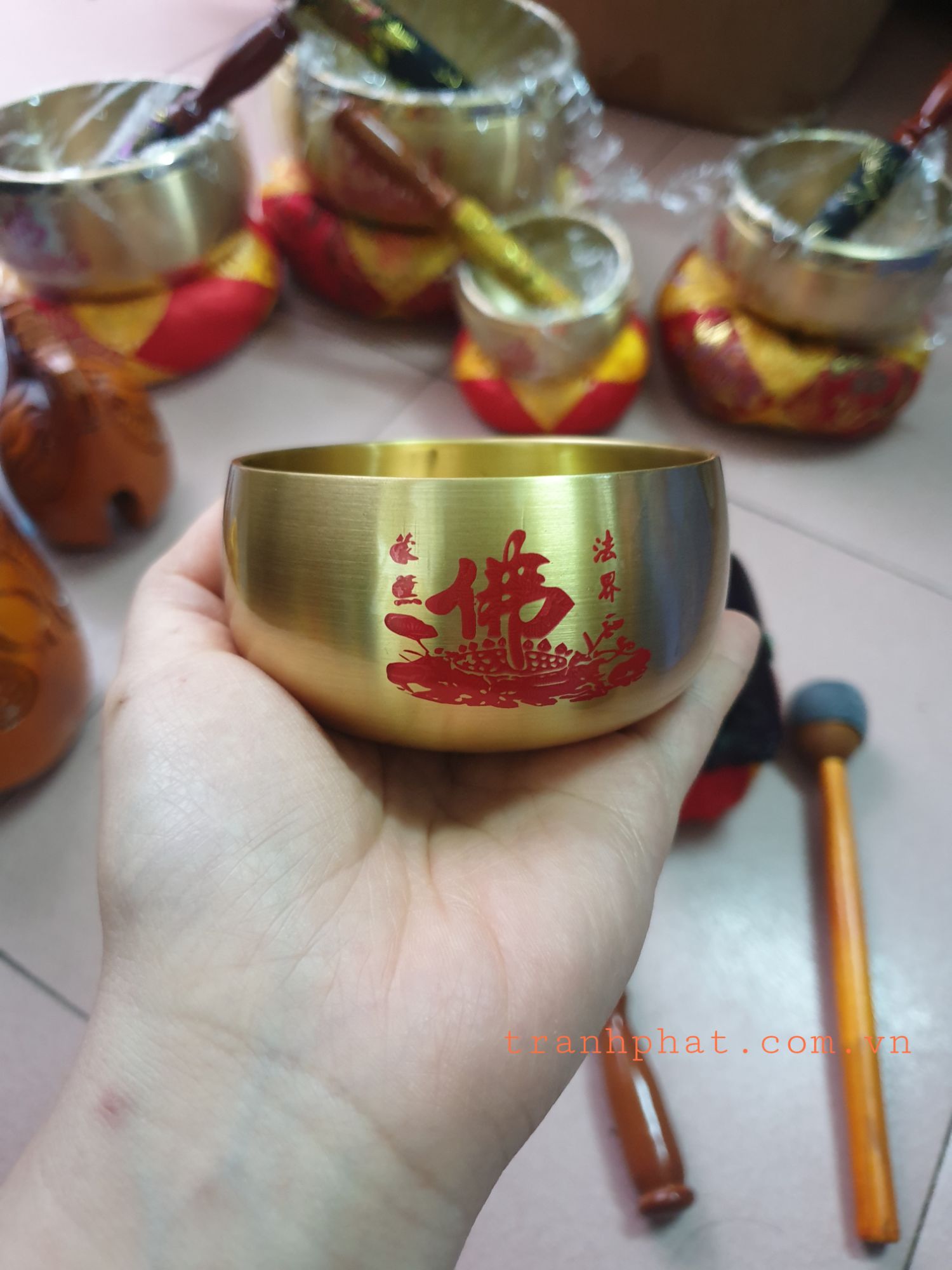 Chuông, mõ công nghệ Đài Loan 3in (tặng đế dùi kèm theo)