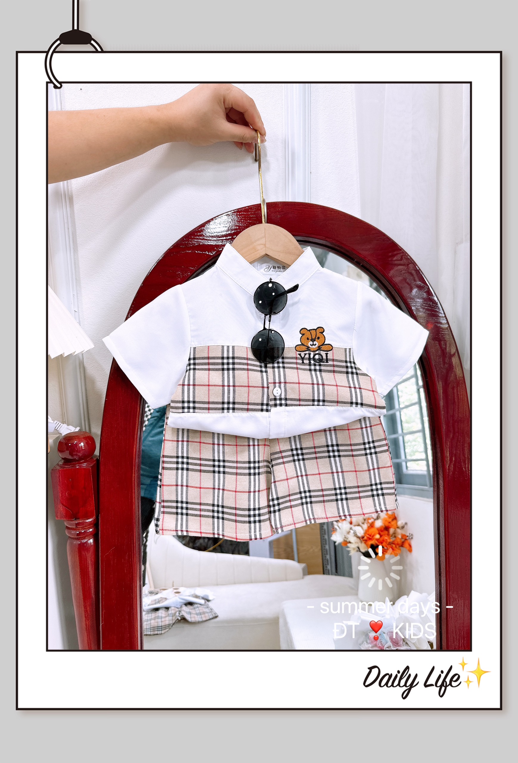 bộ sơ mi cổ tàu cho bé 8-18kg