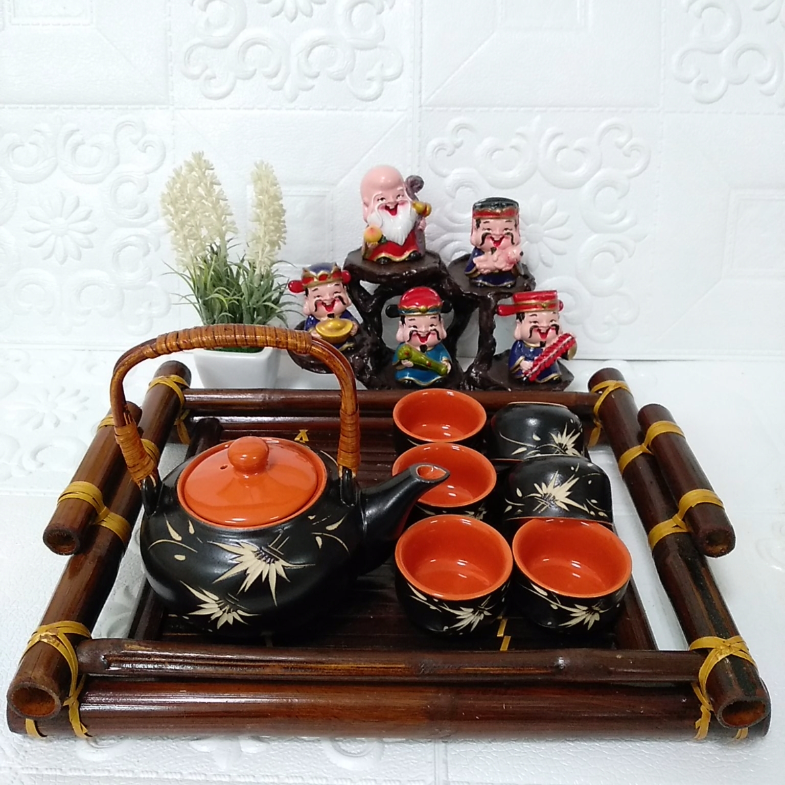 Khay trà tre 35 x 25 cm cao cấp