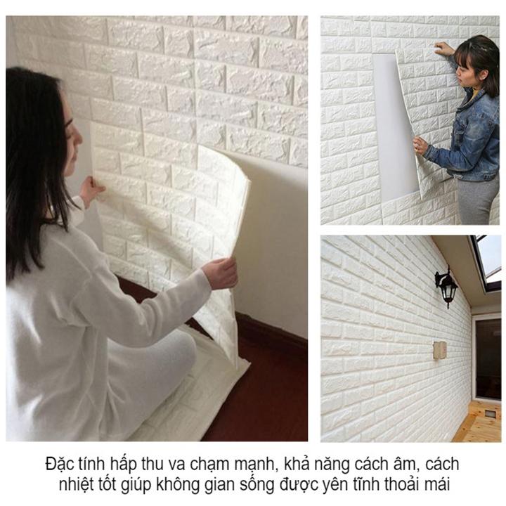 Combo 10 tấm xốp dán tường giả gạch