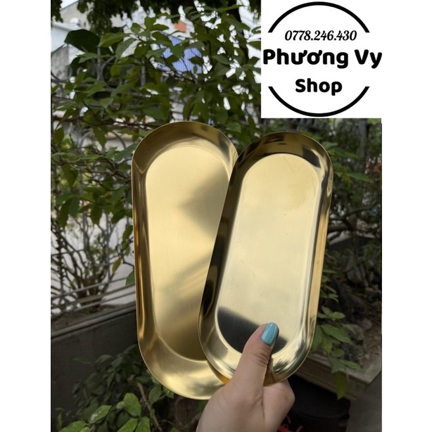 Khay, chén inox mạ vàng