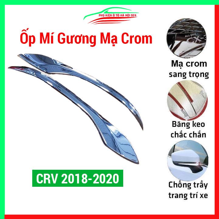 Ốp mí gương chiếu hậu CRV, CR-V 2018-2023 mạ crom trang trí xe ô tô