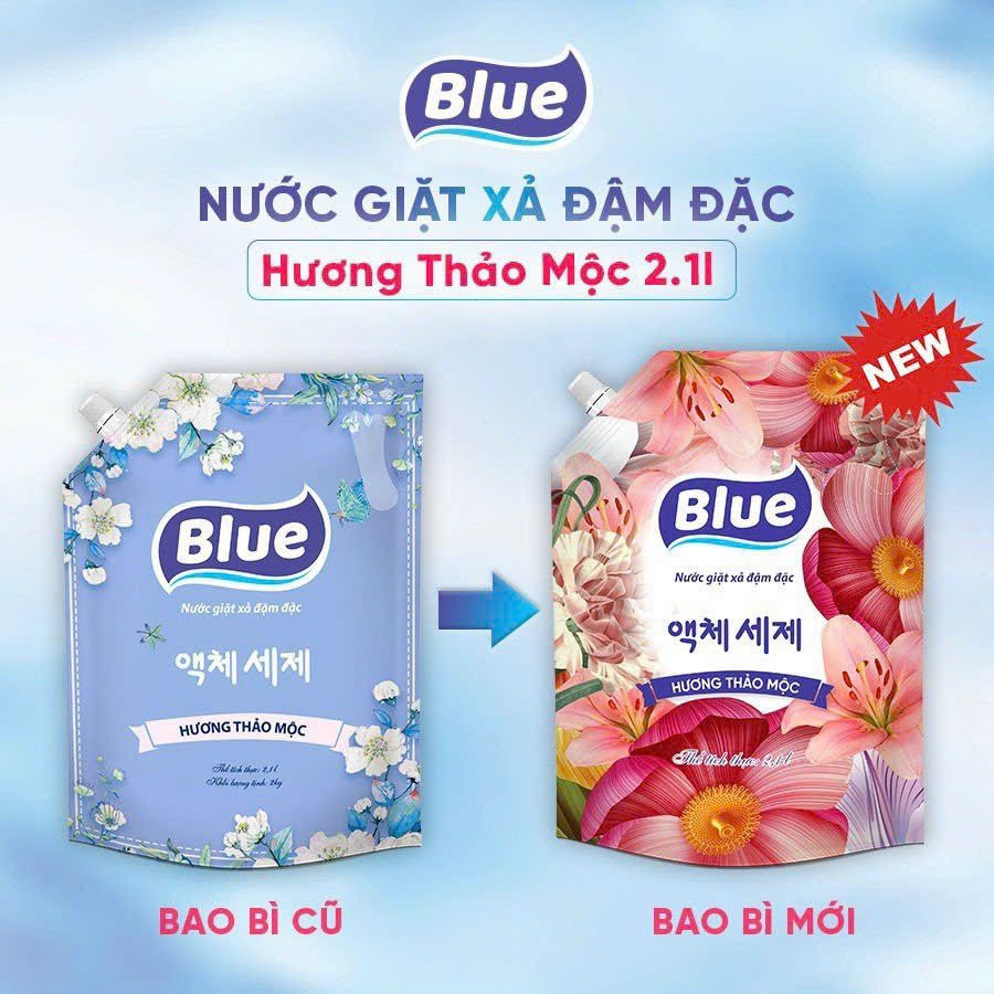 Nước Giặt Xả Blue (Hàn Quốc) Túi 3L6