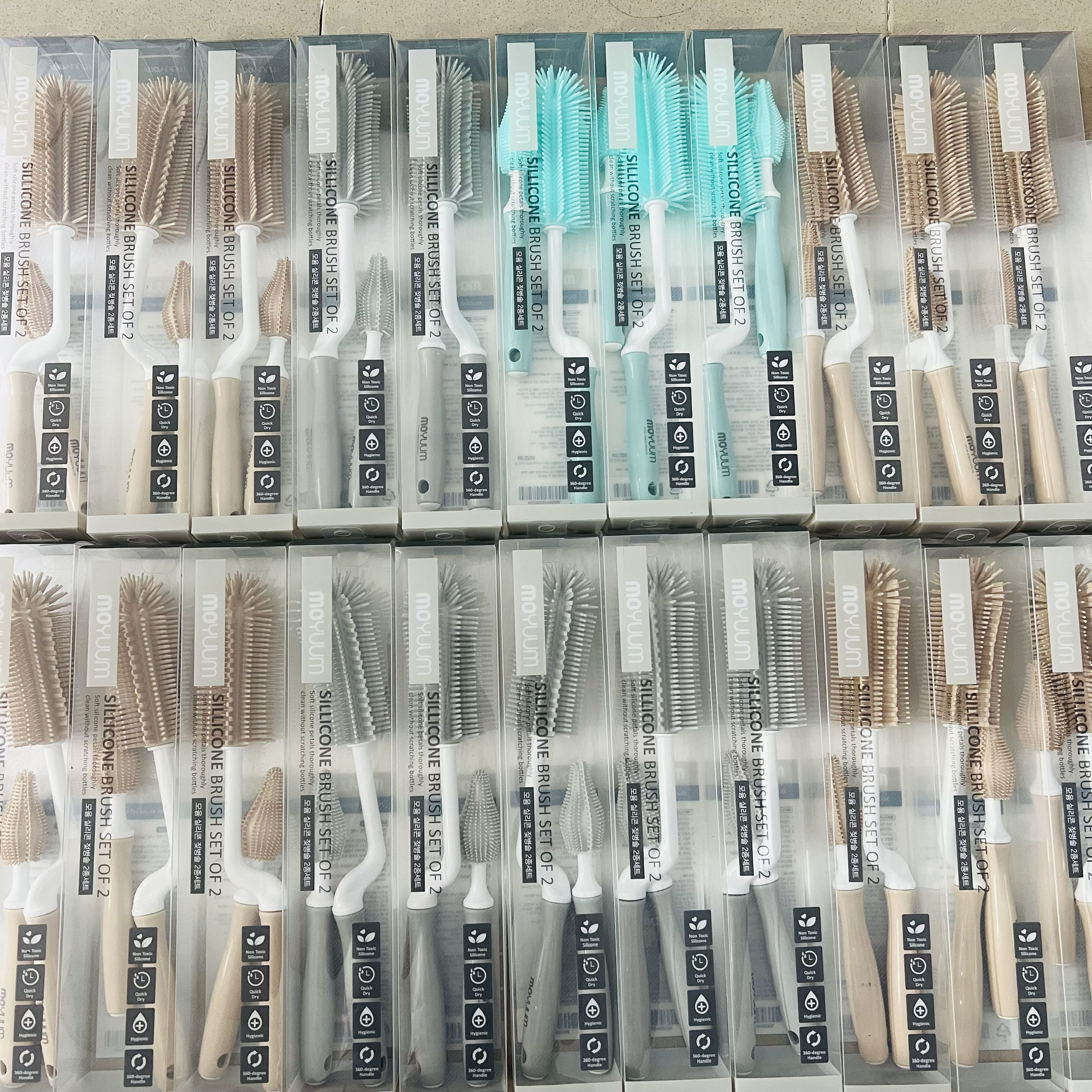 Set cọ rửa bình và núm ti Silicon Moyuum Hàn Quốc