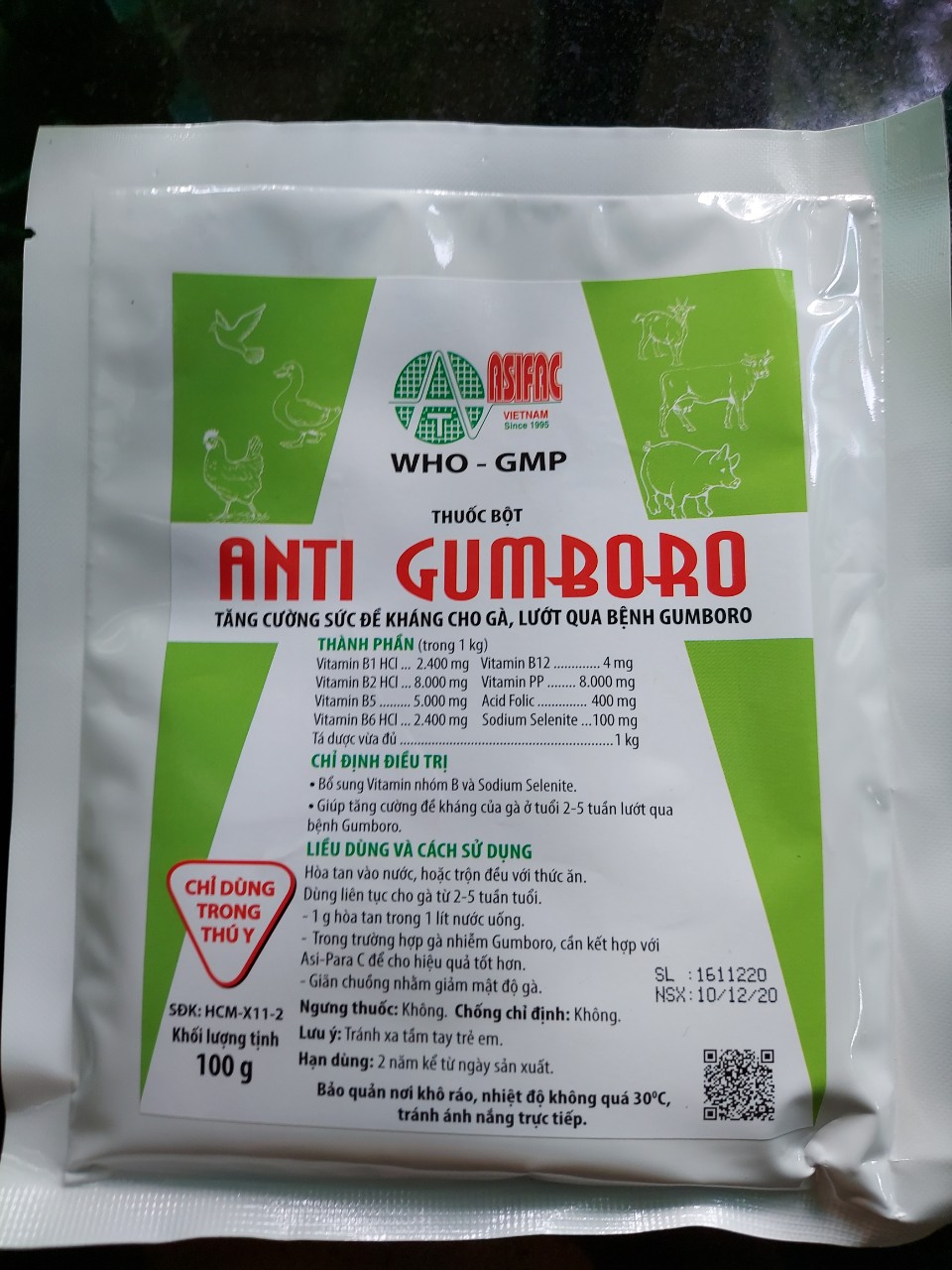 TĂNG SỨC ĐỀ KHÁNG CHO GÀ (ANTI GUMBORO 100G)