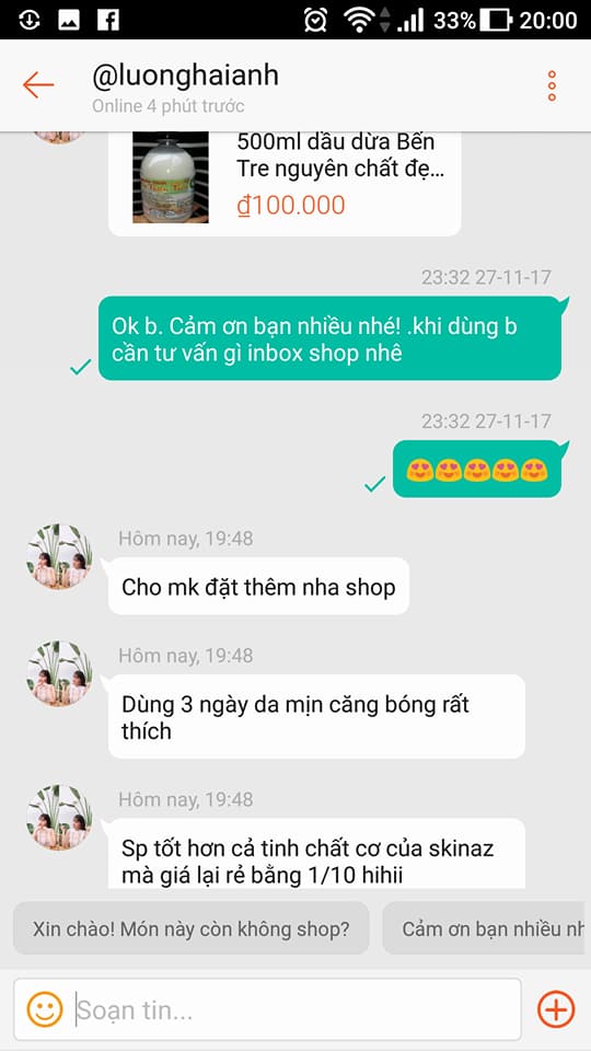 500ml dầu dừa Bến Tre nguyên chất