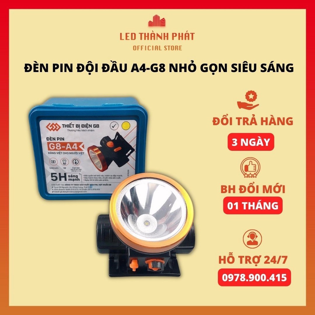 Đèn pin đội đầu  A4-G8 nhỏ gọn siêu sáng