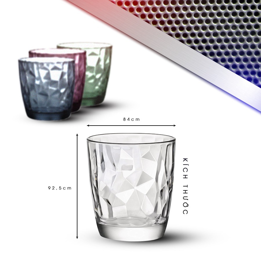 [Italy]Ly thủy tinh bormioli Rocco Diamond 300ml -470ml