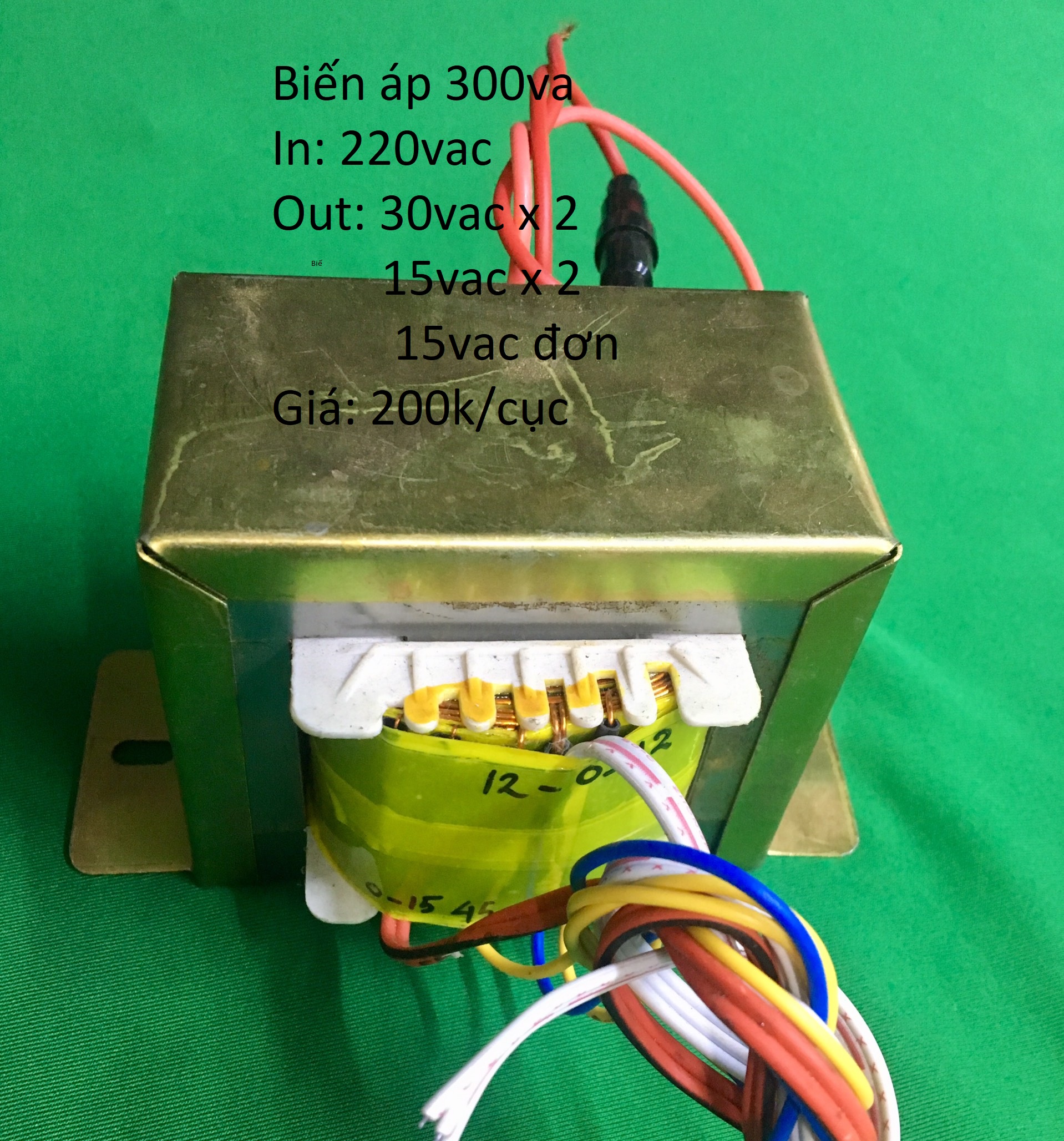 Biến áp 300w.30vac đôi