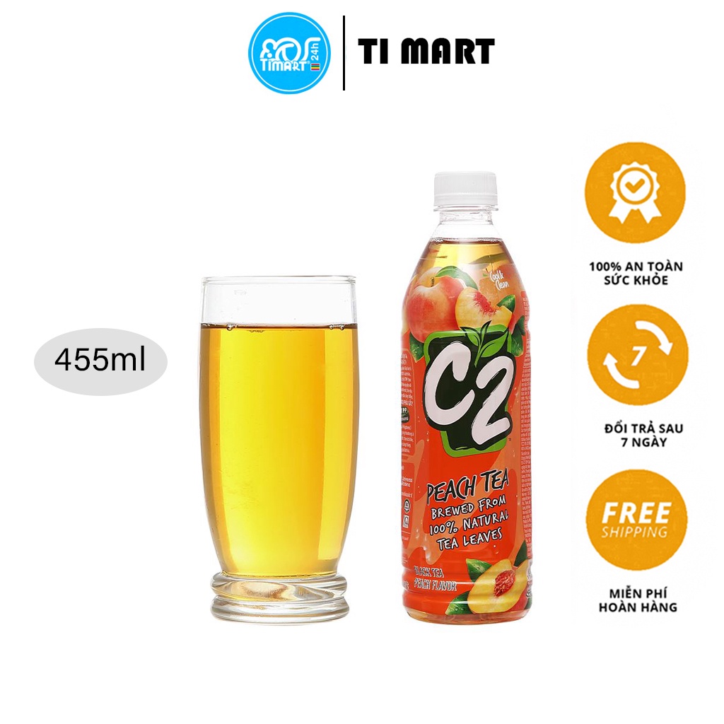 [TI MART] Thùng 24 chai hồng trà đào C2 455ml