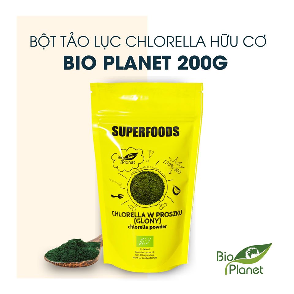 Spirulina/ Chlorella  Algae Powder 200g - Bio Planet Superfoods
