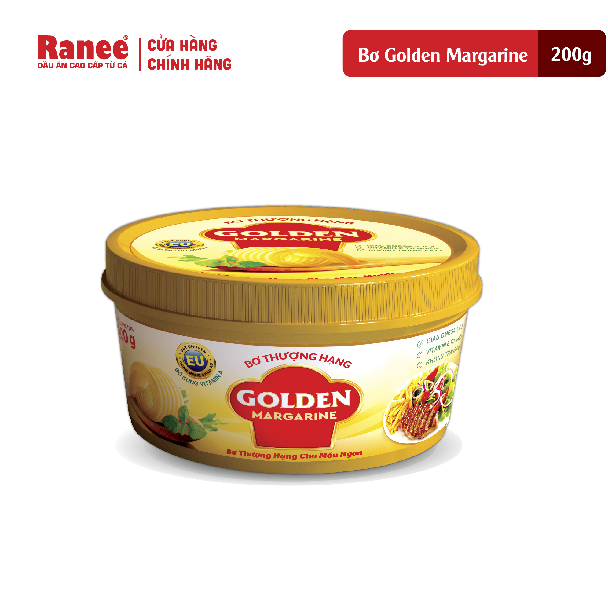 {Đơn 199k tặng hộp bơ -399k tặng vá gỗ} Bơ Thượng Hạng Golden Margarine 200g