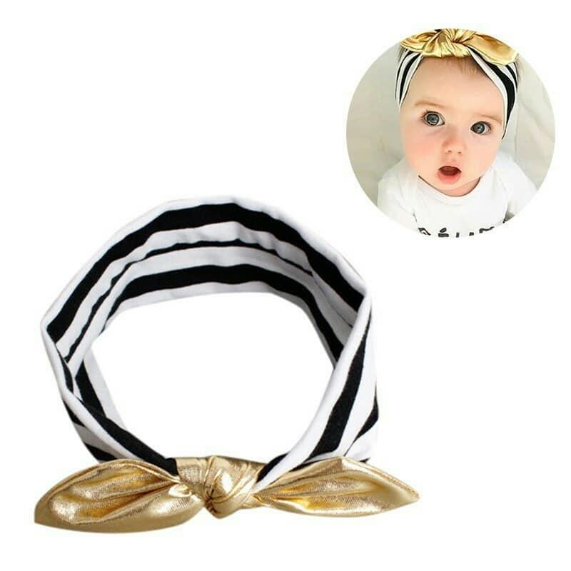 Cute yellow striped baby headband