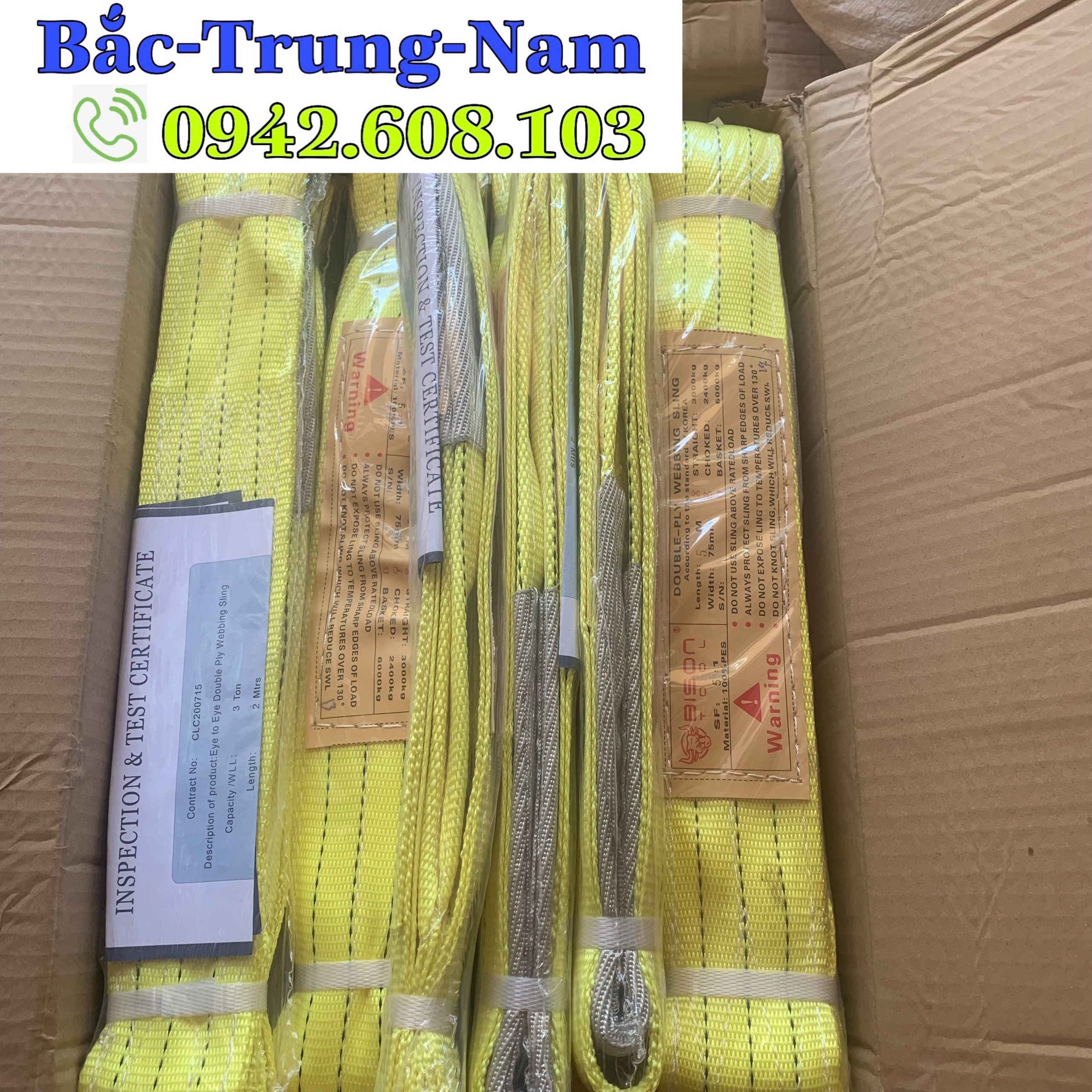 dây cáp cẩu hàng,dây cáp vải  3 tấn 2 mét combo 2 cái ( 2 sơi )