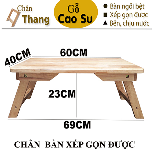 [HCM]Bàn trà chân thang 60x40x23cm bằng gỗ (Tự nhiên)
