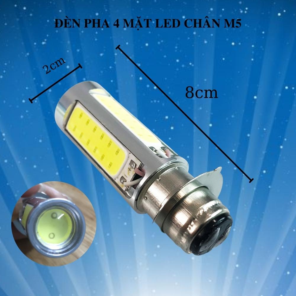 { M5 loại 2 chấu,H4 loại 3 chấu} Đèn pha led 4 tim, đèn led siêu sáng, đèn pha xe máy dành cho dòng xe máy
