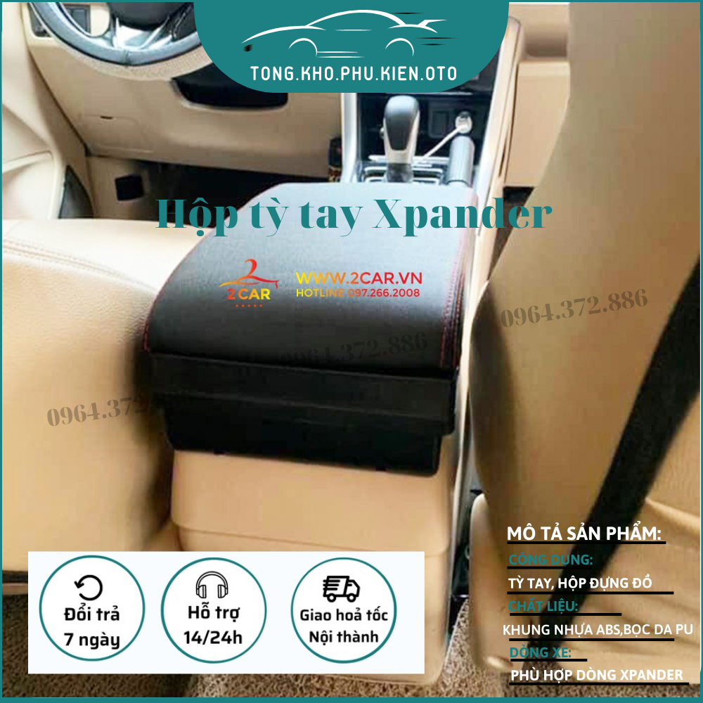 Hộp tỳ tay xe Mitsubishi Xpander 2018- 2021, 2022, 2023 loại chân thấp