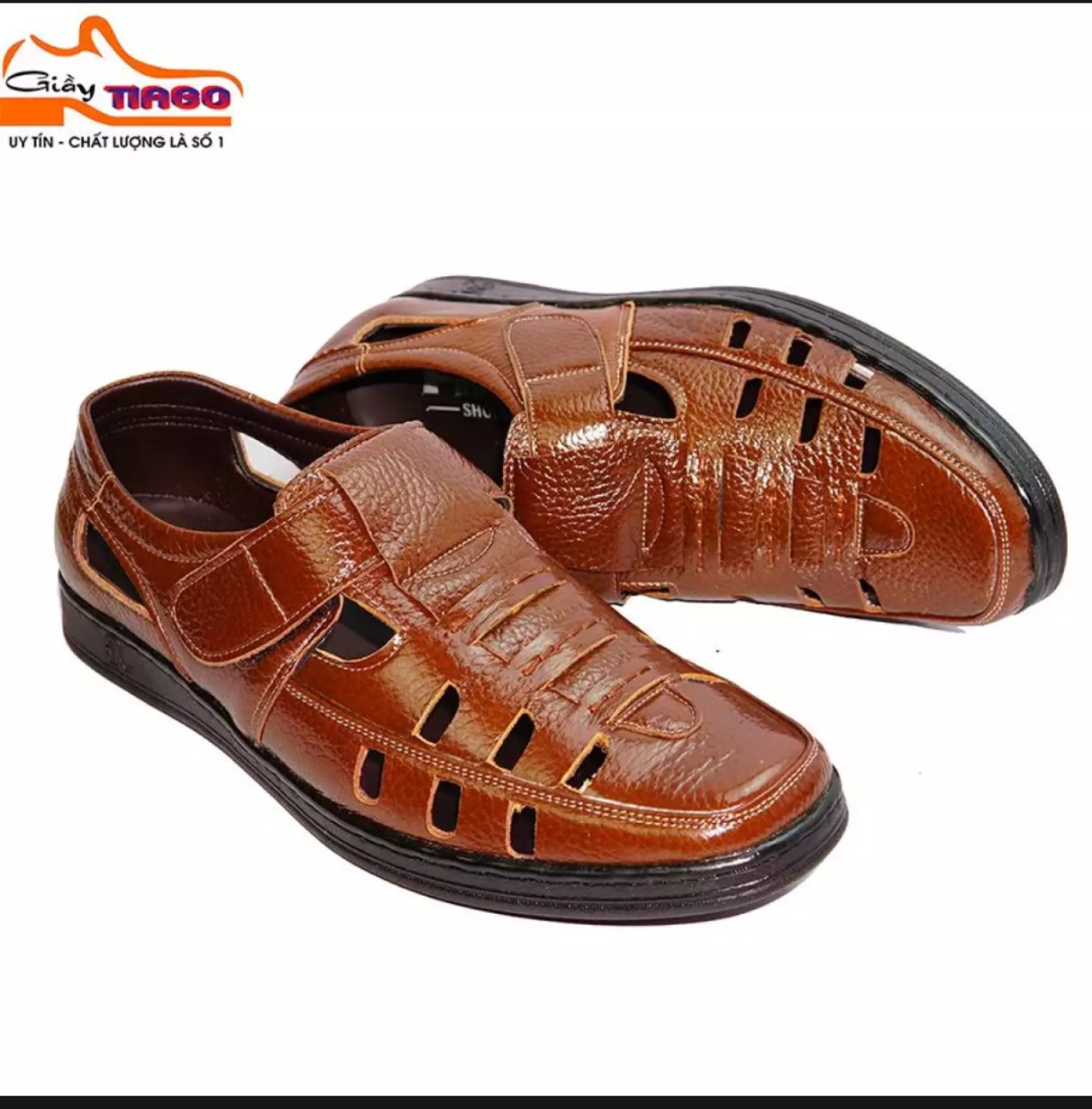 giầy giọ nam da bò thoáng mát giầy hè nam