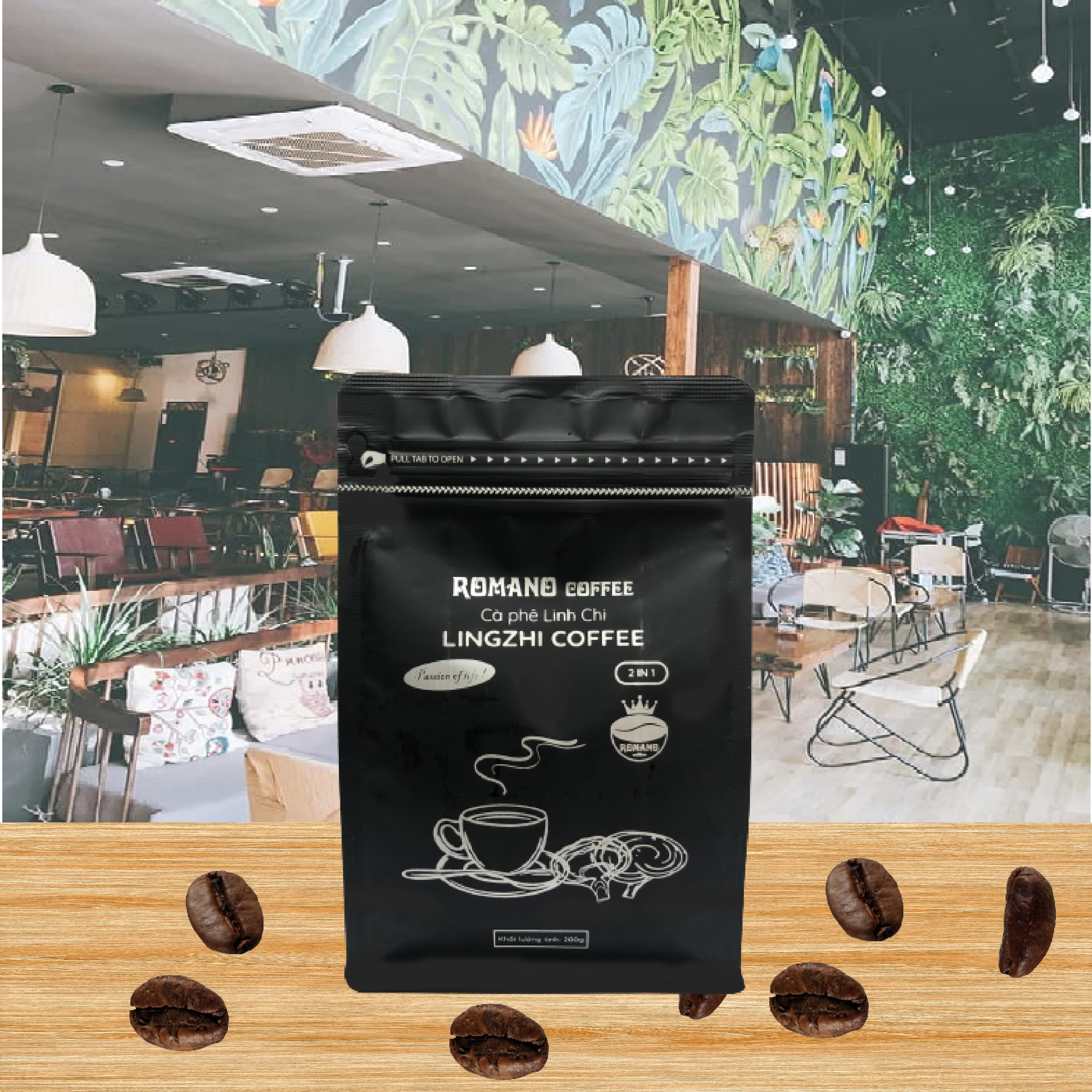 RomanoCoffee Cà phê Linh Chi 2in1 (Gói 200gr)