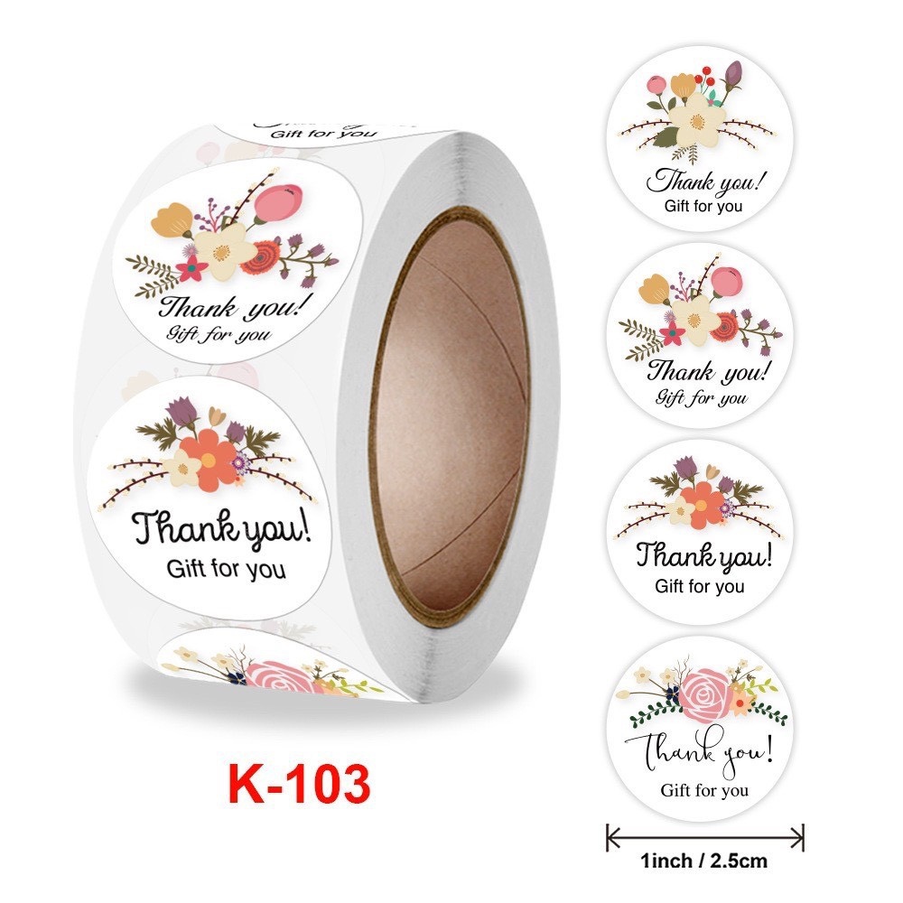 ✳❍ 500 miếng tem dán chữ thank you
