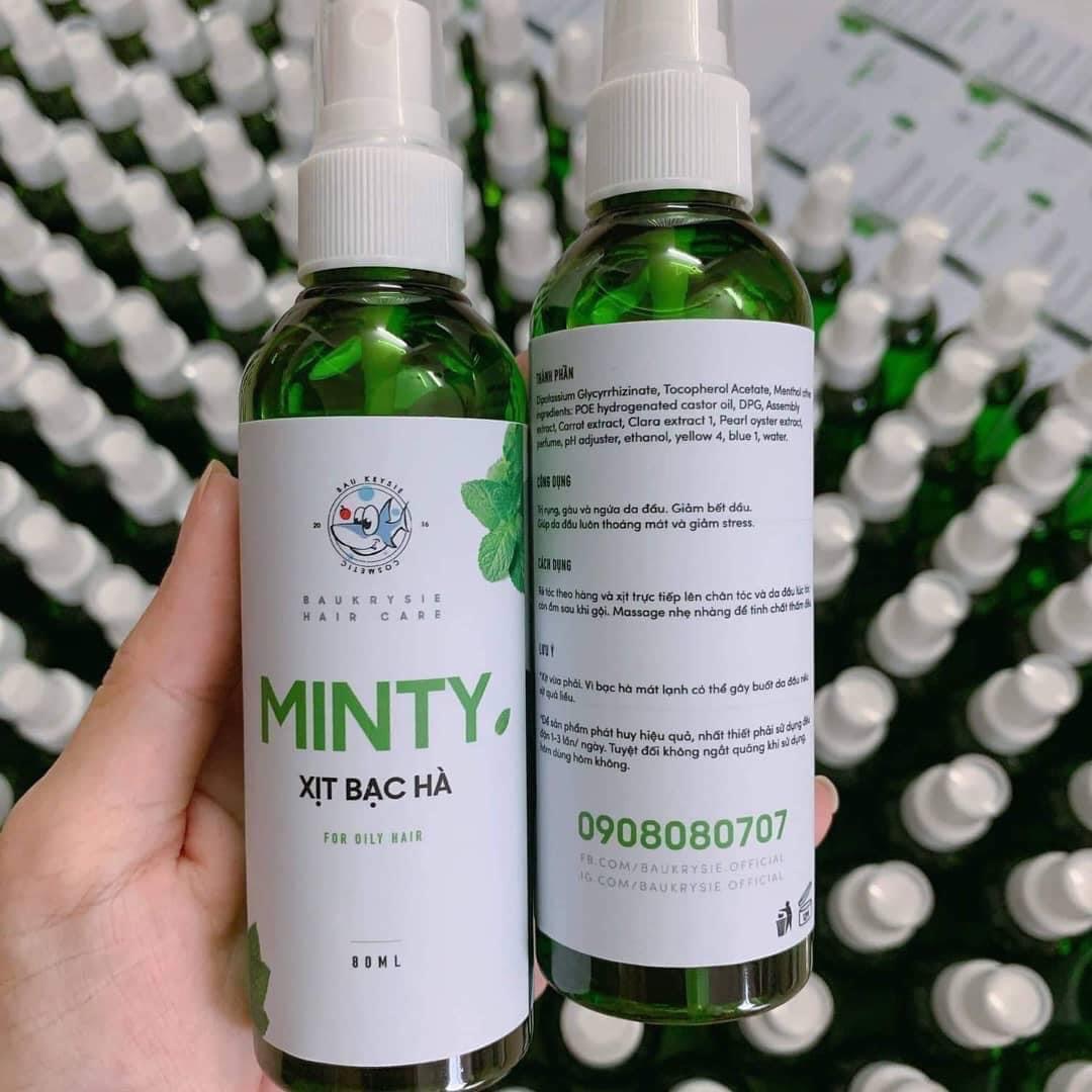 [HCM]Xịt tóc Tinh dầu Bạc Hà Minty BAUKRYSIE ??cột tóc hoa cúc