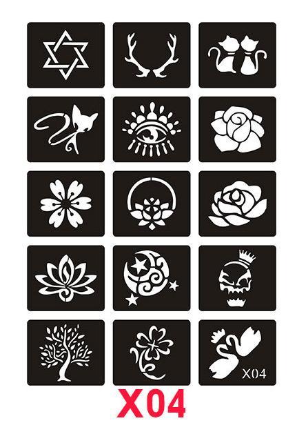 KHUÔN XĂM HÌNH XĂM TẠM THỜI X04 KHỔ A4 không kèm mực