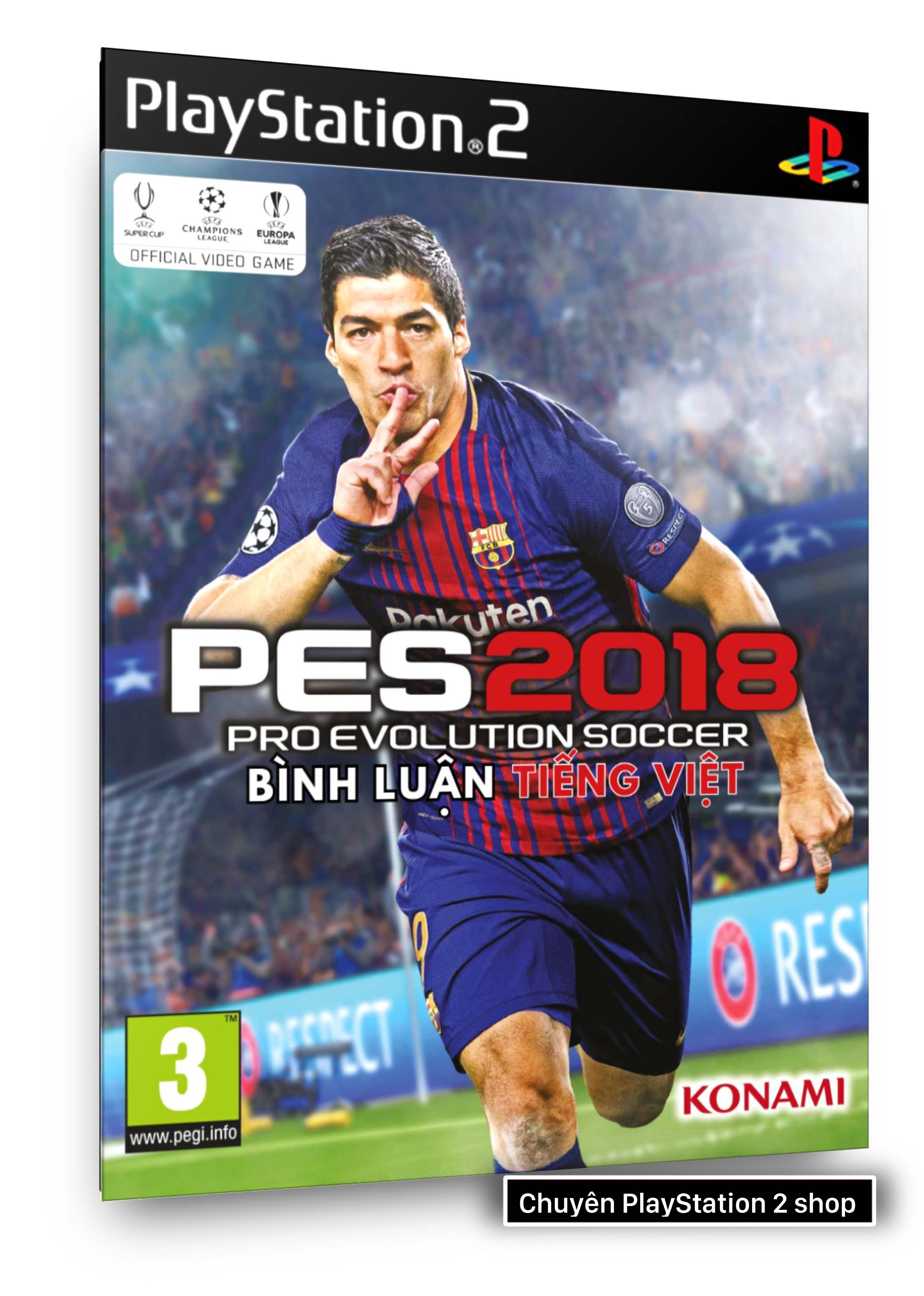 Đĩa game PES 18 tiếng Việt (thể thao) cho máy game PS2