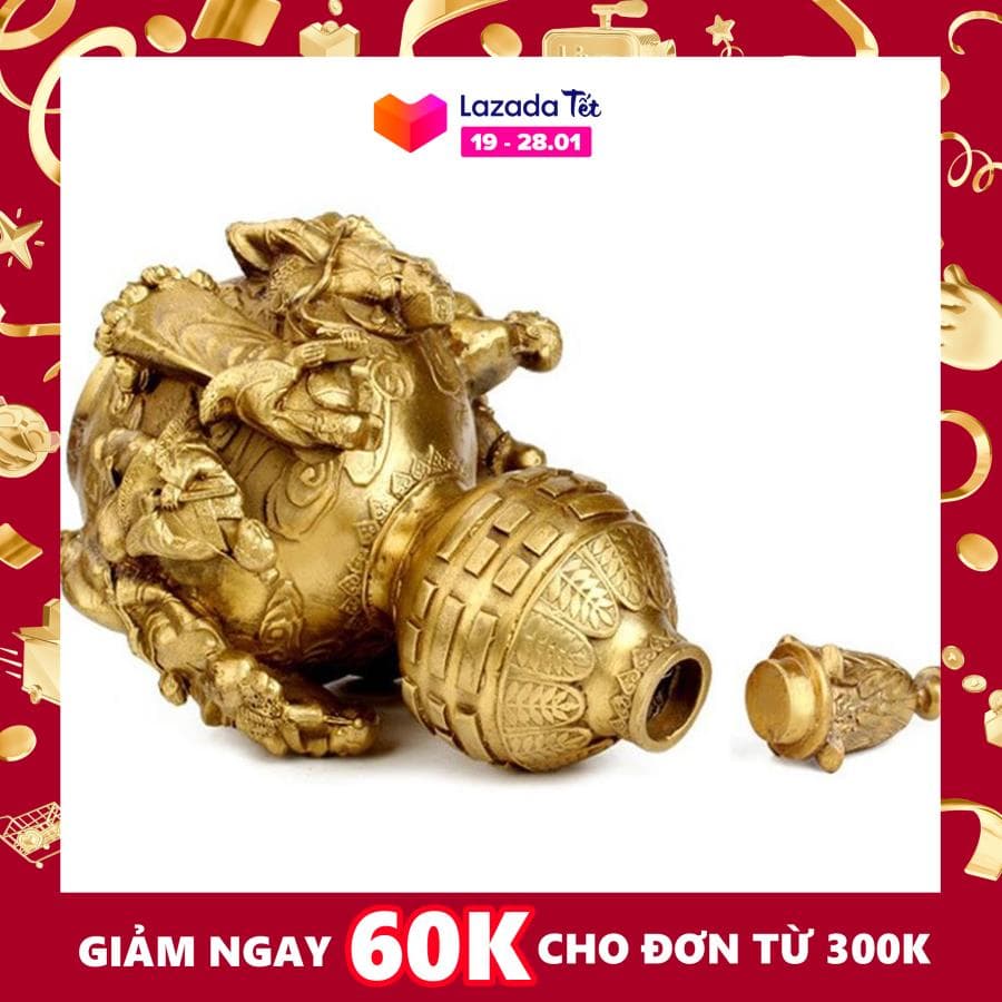 Hồ lô bát tiên bằng đồng thau cỡ trung phong thủy Hồng Thắng. Vật phẩm tâm linh, vật phẩm phong thủy, cam kết hàng chính hãng.