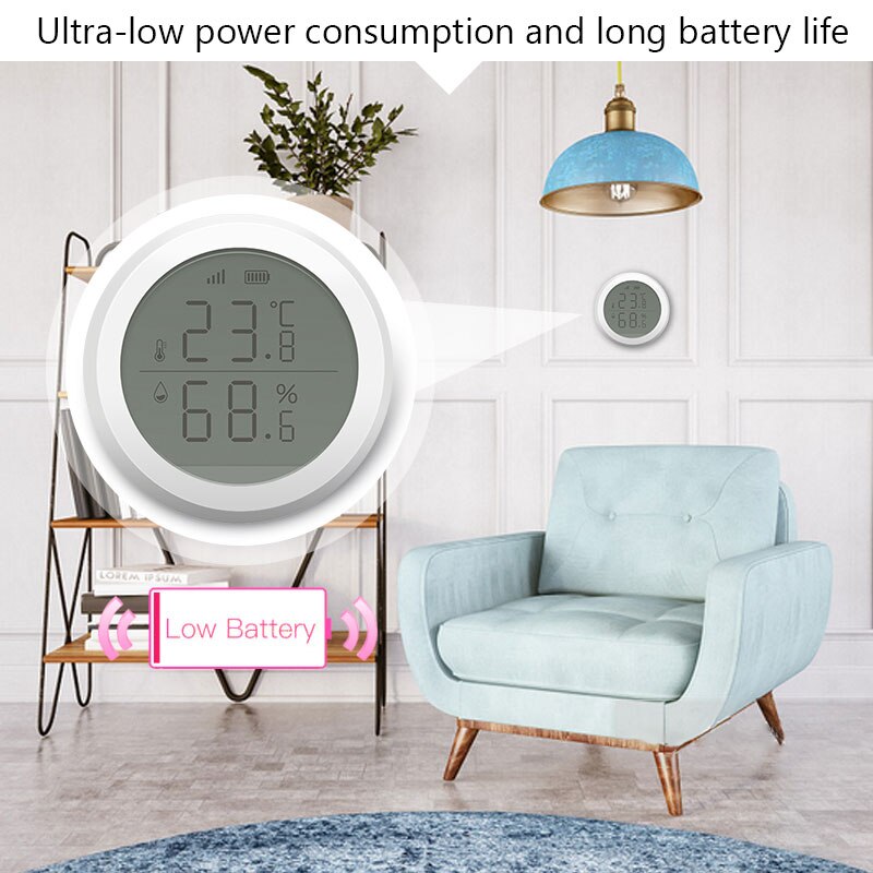 Zigbee Temperature And Humidity Sensor With LCD Screen Display Working With Tuya Zigbee Hub Battery Powered Smart Life