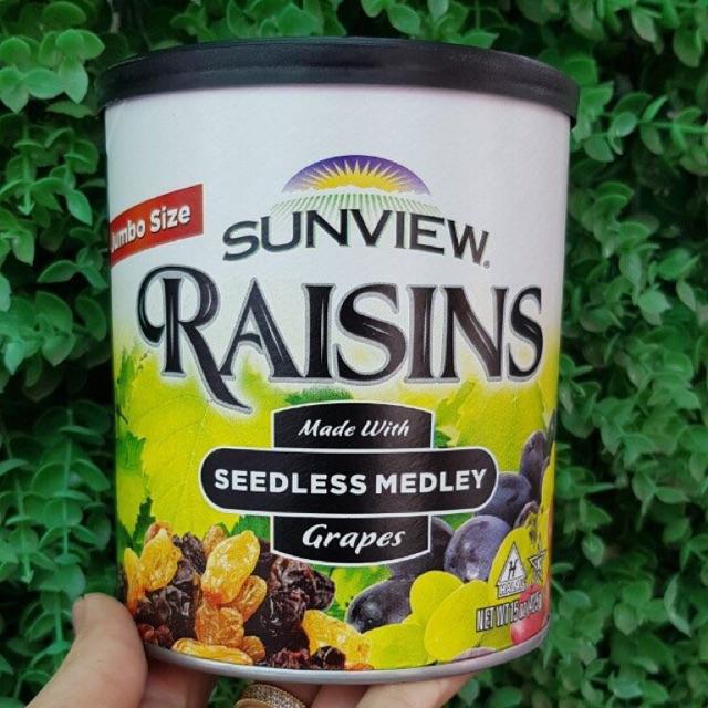 [HCM]Nho khô Sunview Raisins 3 màu 425gr