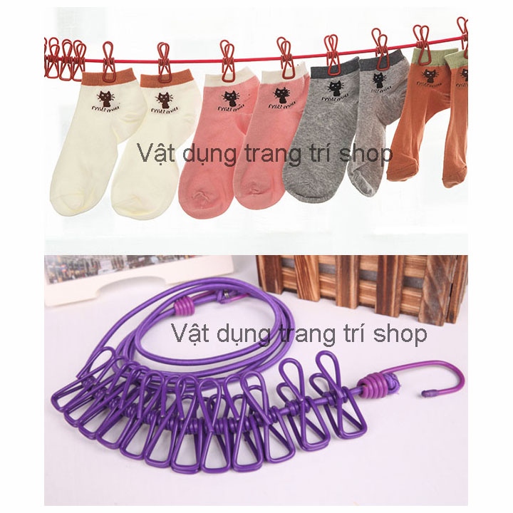 Dây Phơi Đồ 12 Kẹp Đa Năng