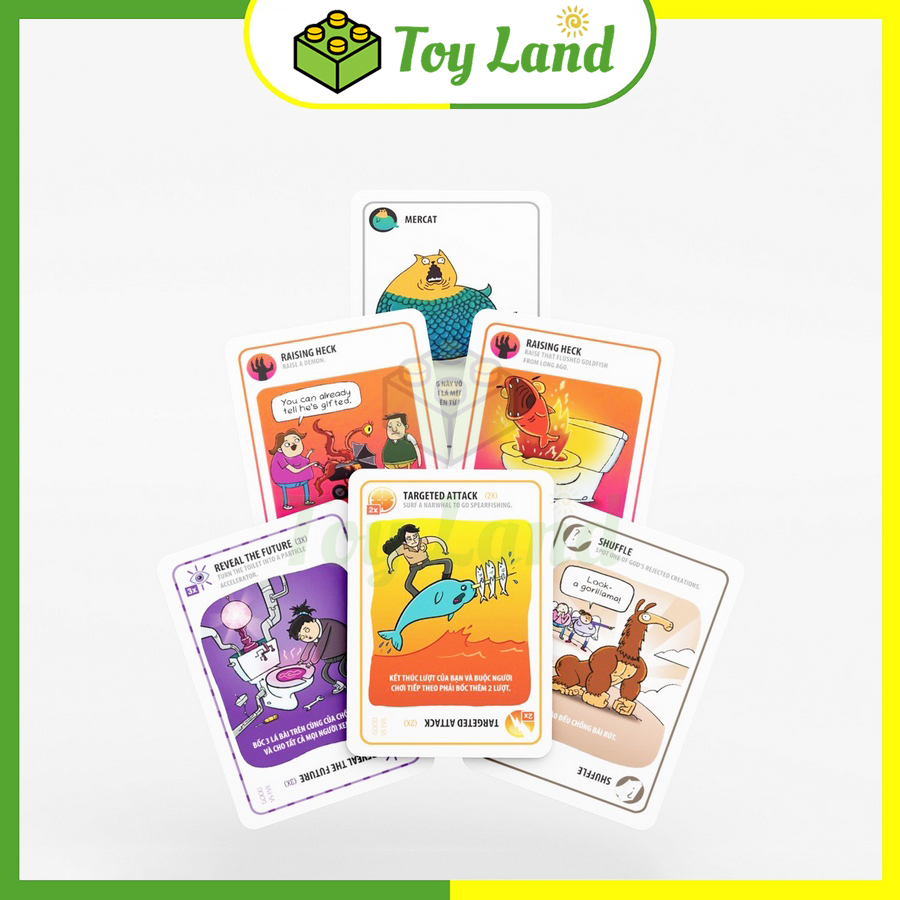 [Hộp Trắng Đỏ] Bài Mèo Nổ Good Vs Evil Exploding Kittens Boardgame 65 Lá Chất Giấy Dày Chống Nước Đồ Chơi Trẻ Em Trí Tuệ