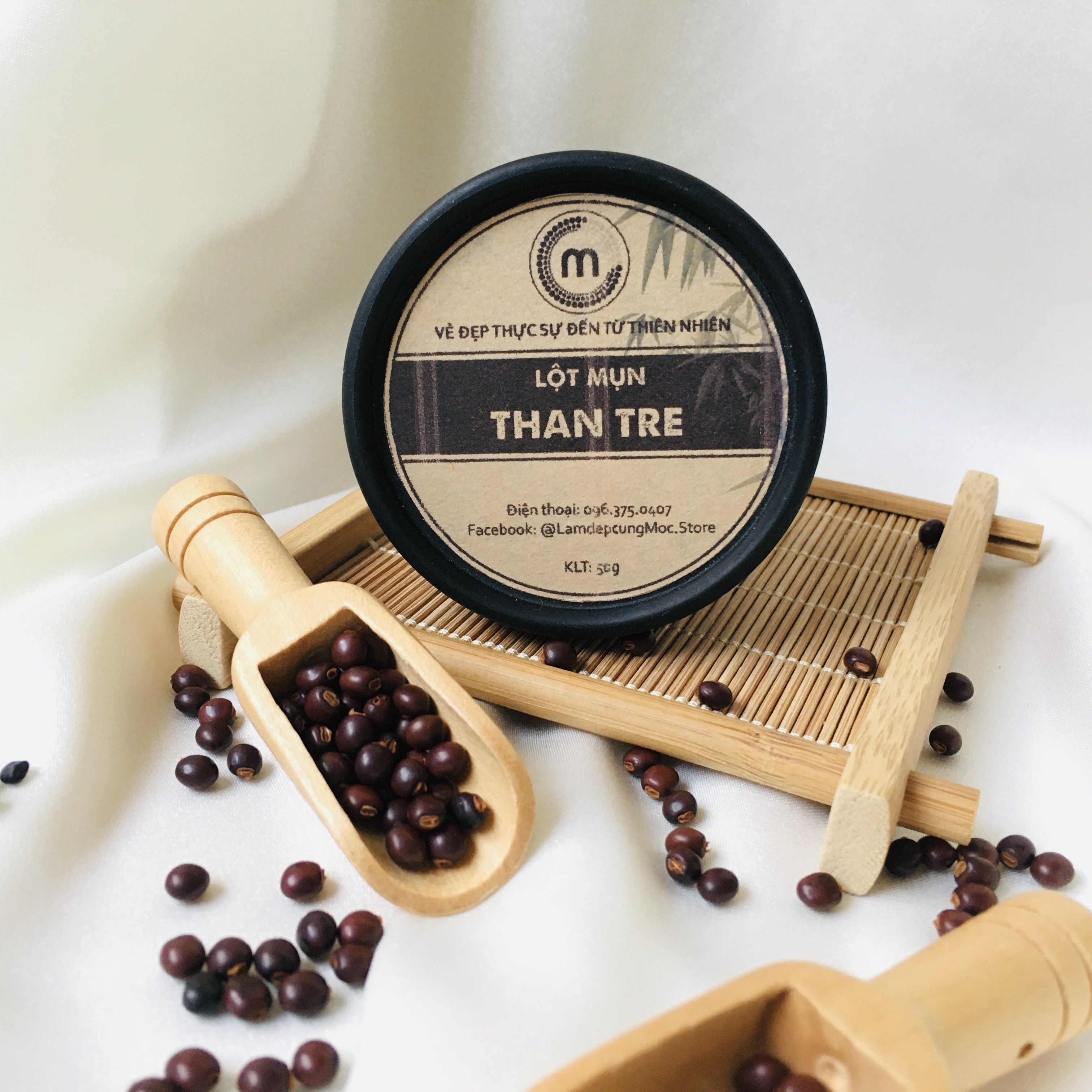 Bột Lột Mụn Than Tre thiên nhiên đắp mặt nạ nguyên chất  (50g)