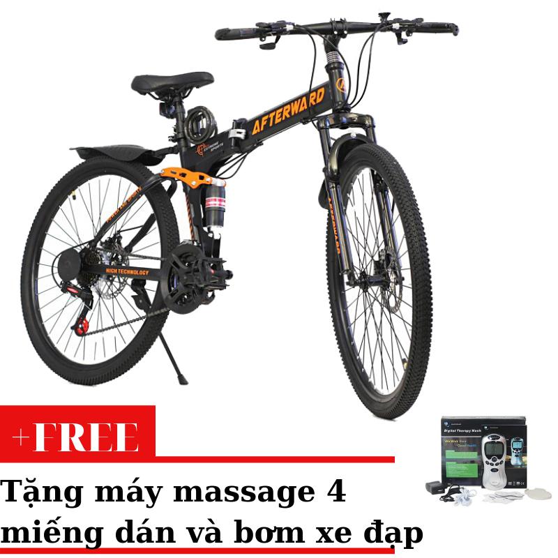 Mua Xe đạp gấp địa hình MK ATW (Đen) + Tặng vật lý 4 miếng dán, khóa chống trộm và bơm xe