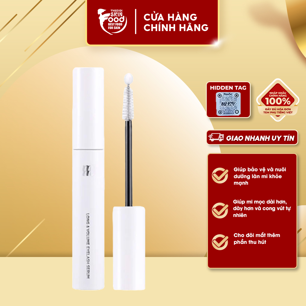 Tinh chất dưỡng mi dài và dày mi merzy long & volume eyelash serum 8ml