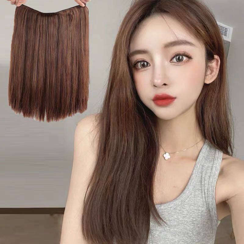 Tóc giả kẹp 😍Tóc kẹp thẳng 😍kẹp dải ngang 6 phím