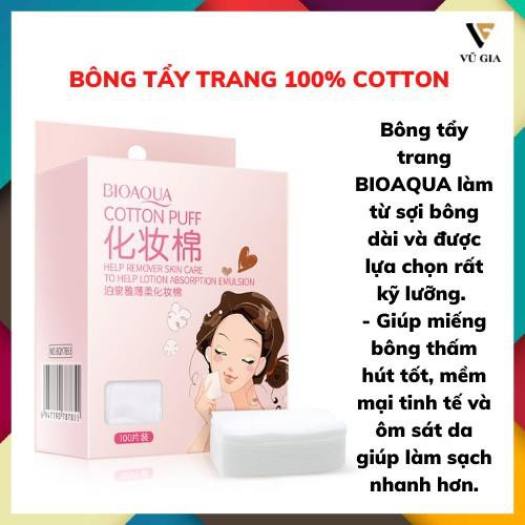 Bông tẩy trang 100 miếng Bioqua