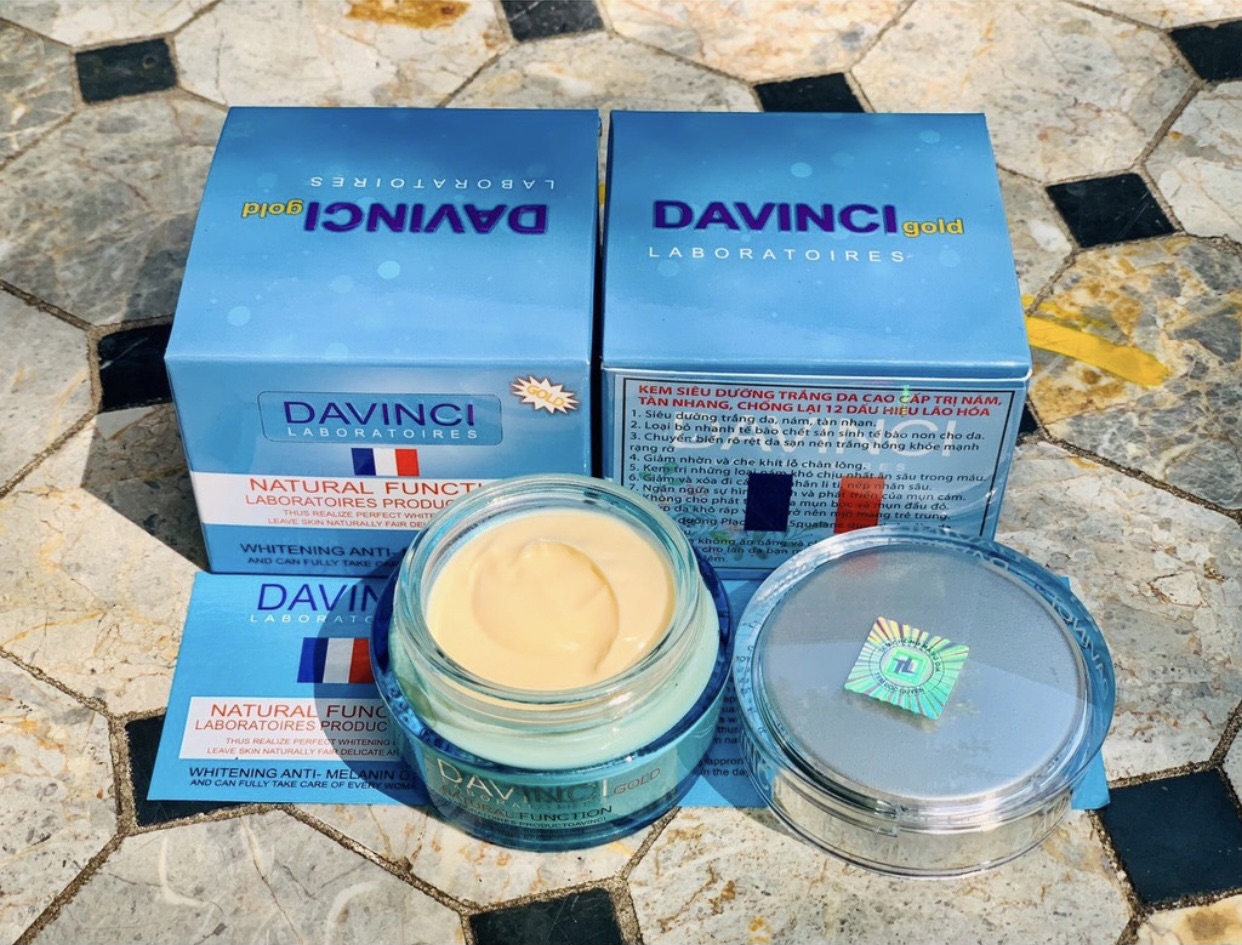 DƯỠNG TRẮNG DA - MỜ THÂM NÁM DAVINCI (Màu xanh- Dành cho da mụn)